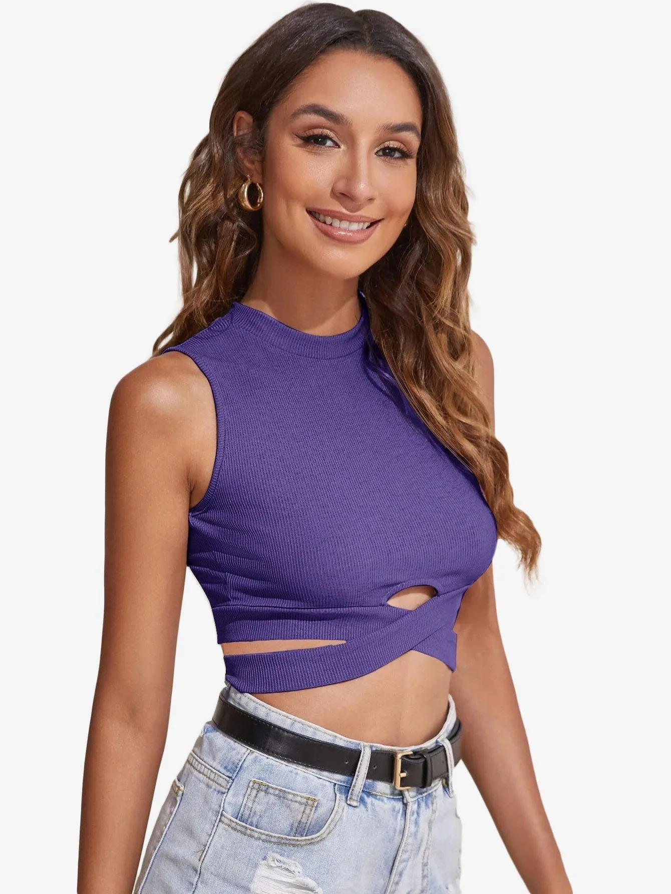 Cut Out Detail Slim Tank Top