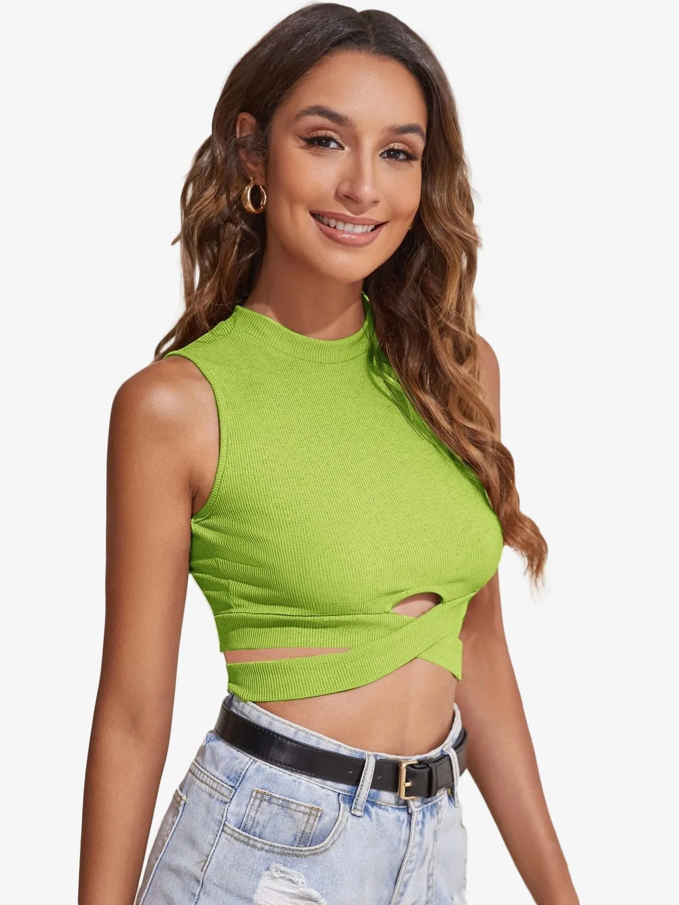 Cut Out Detail Slim Tank Top