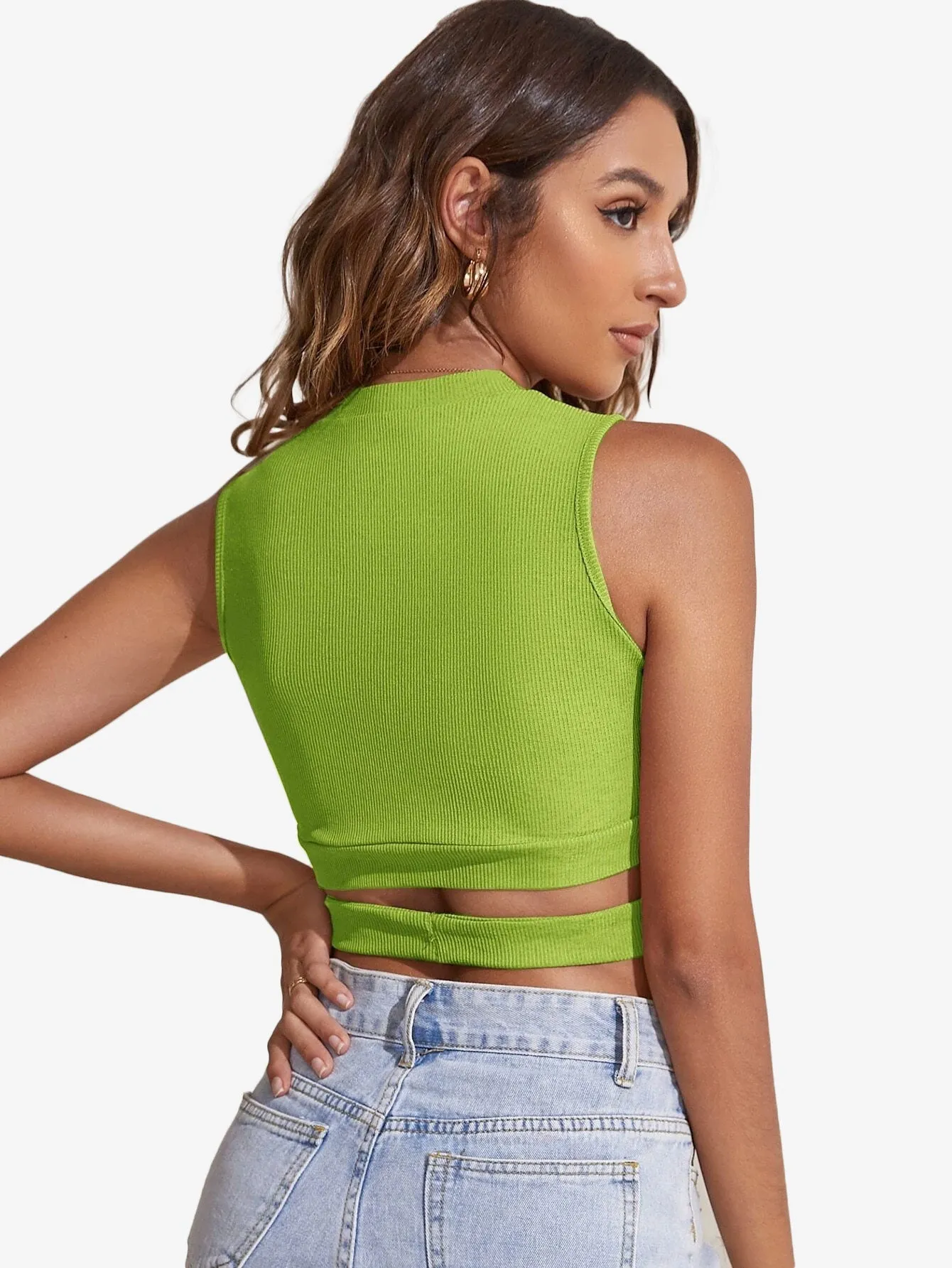 Cut Out Detail Slim Tank Top