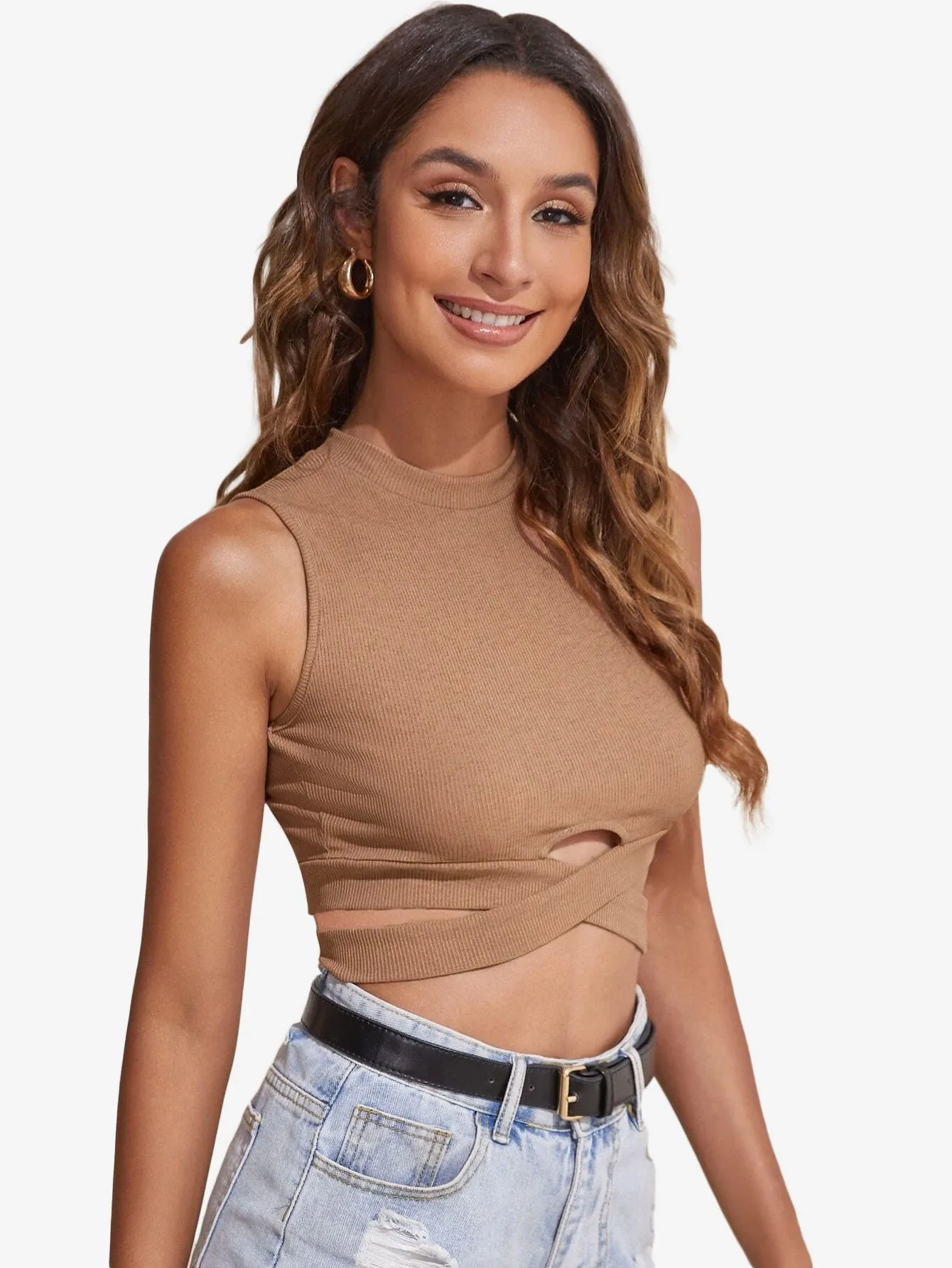 Cut Out Detail Slim Tank Top