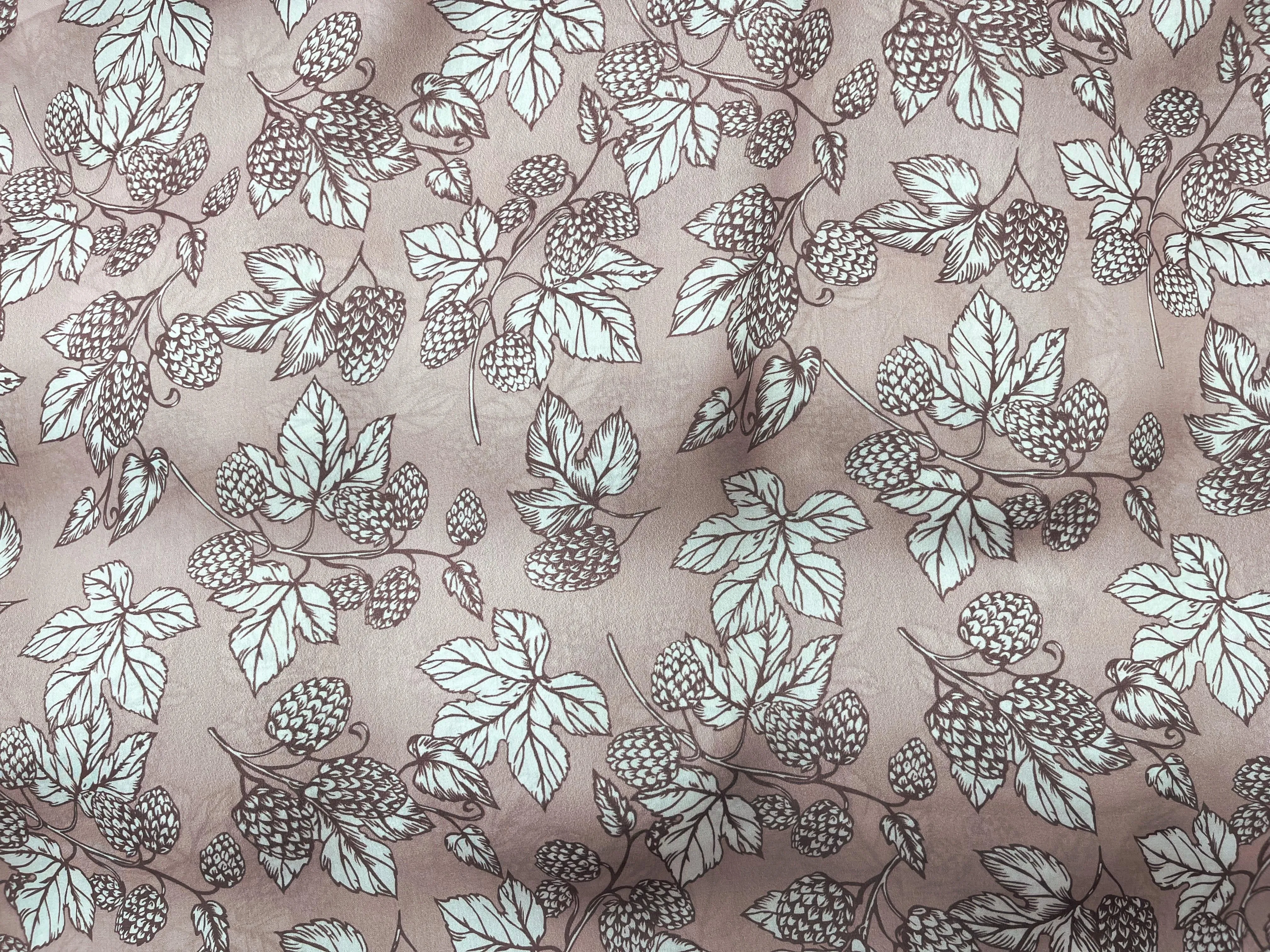 Dahlia Delight - Printed Silky Satin Fabric