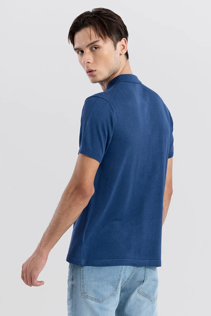 Effortless Chic Blue Polo T-Shirt