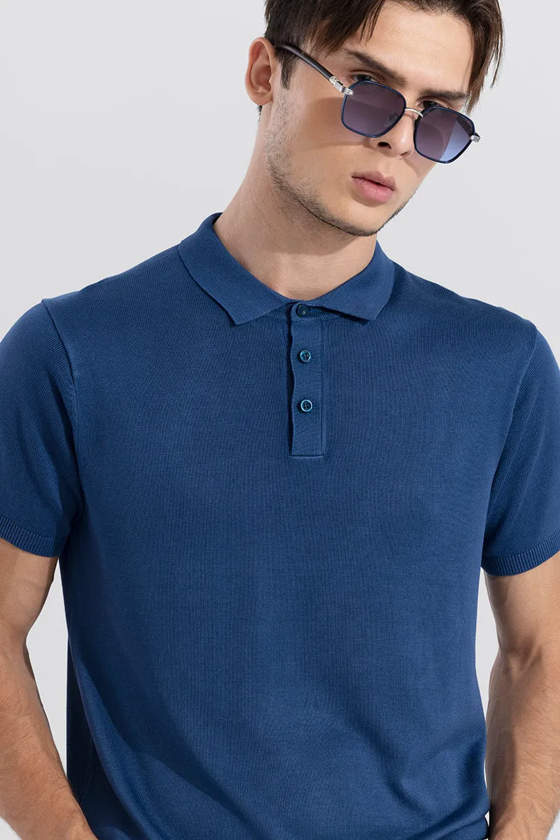 Effortless Chic Blue Polo T-Shirt
