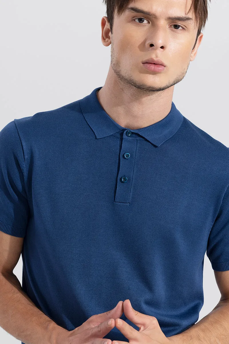 Effortless Chic Blue Polo T-Shirt