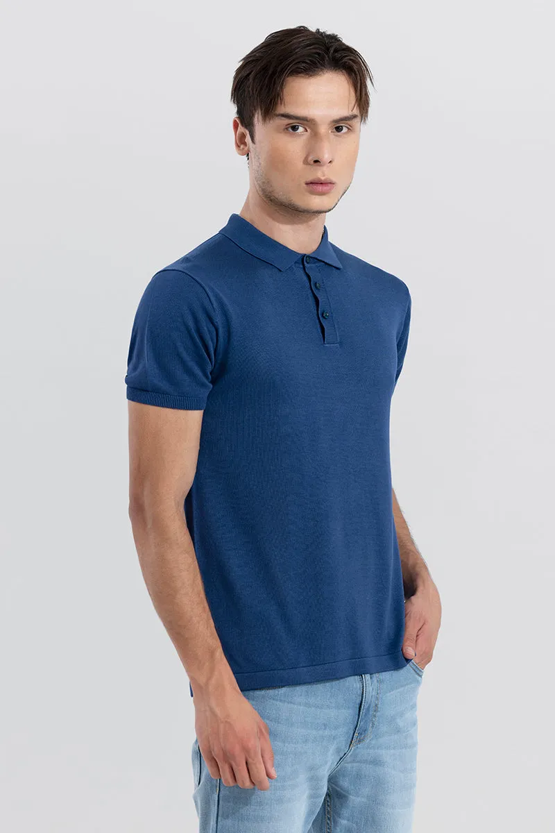 Effortless Chic Blue Polo T-Shirt