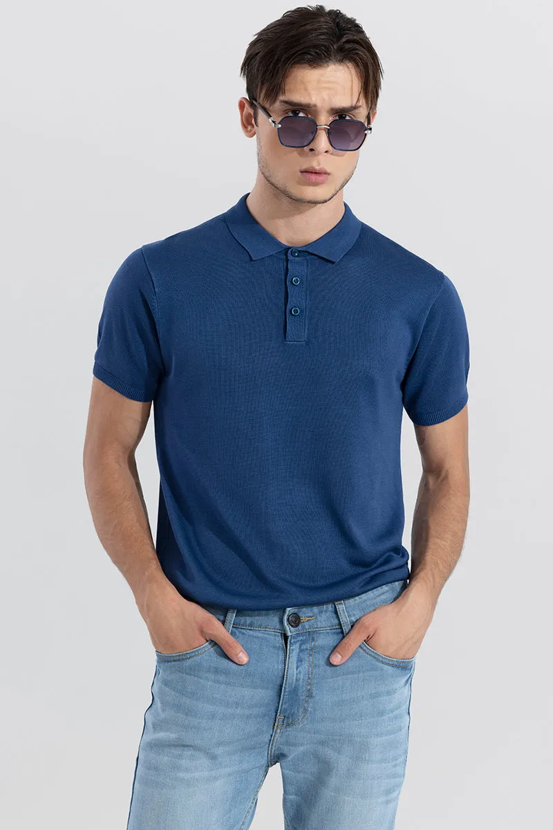 Effortless Chic Blue Polo T-Shirt