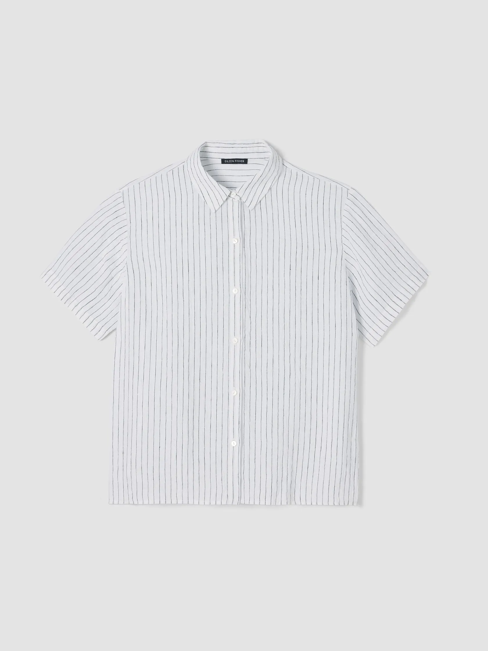 EILEEN FISHER - ORGANIC LINEN SHORT-SLEEVE SHIRT