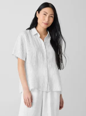 EILEEN FISHER - ORGANIC LINEN SHORT-SLEEVE SHIRT