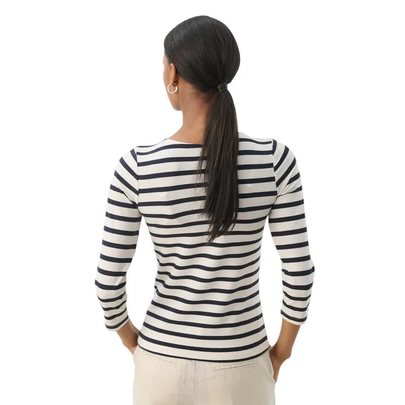 Emel T-Shirt in Navy & White Stripes