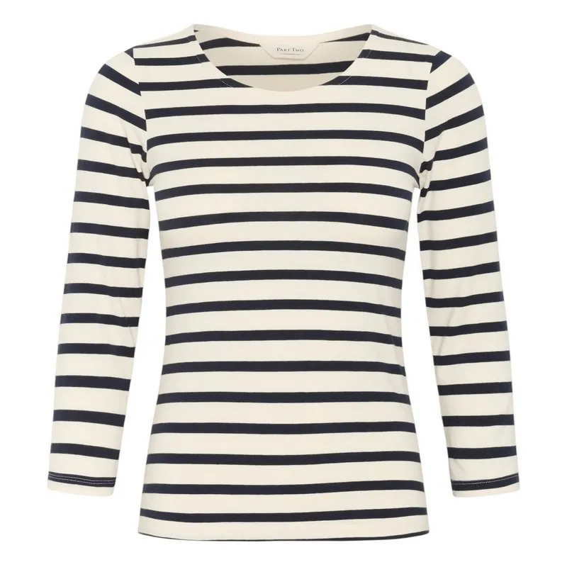 Emel T-Shirt in Navy & White Stripes