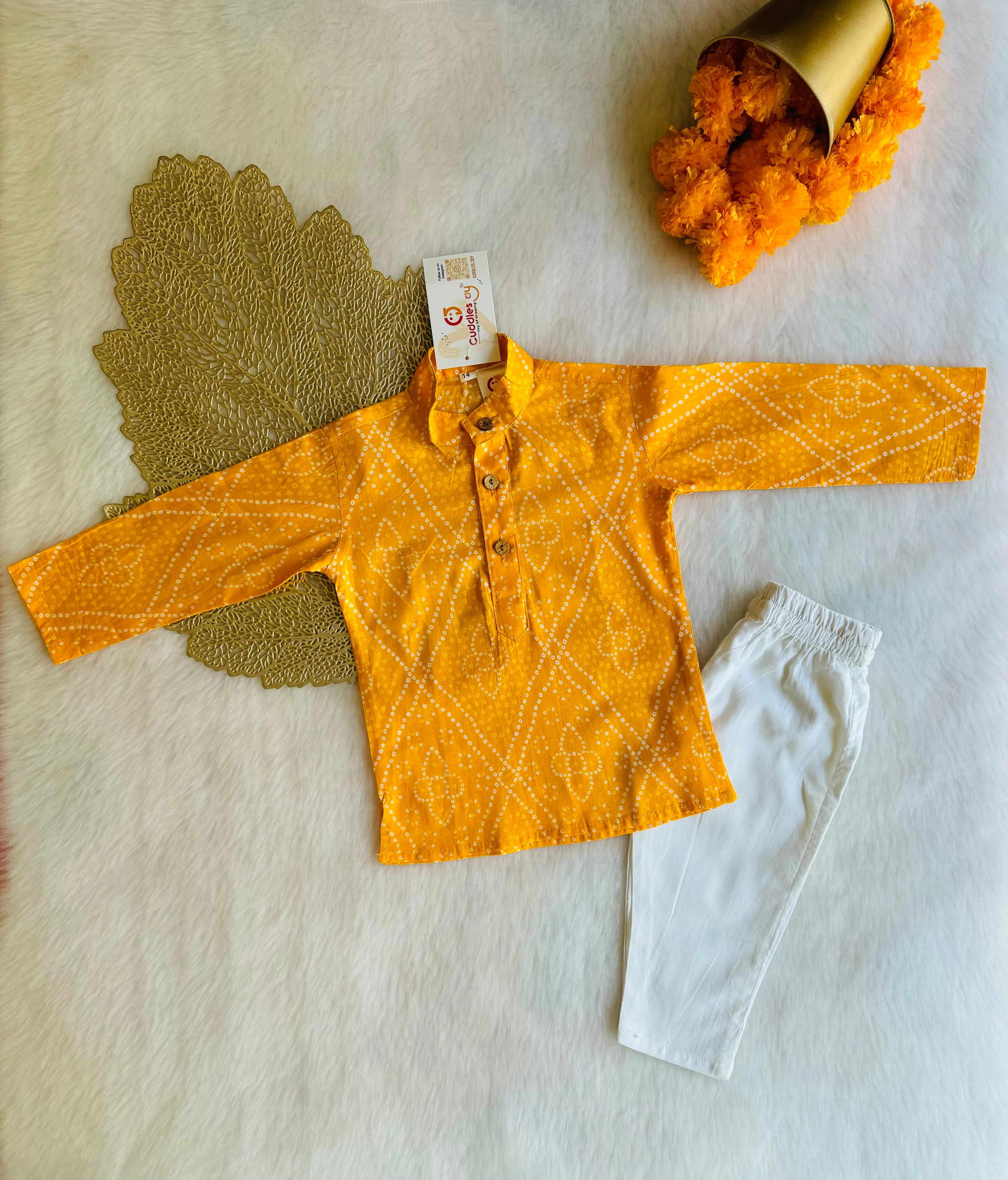 Ethno Bandhej Kurta Set