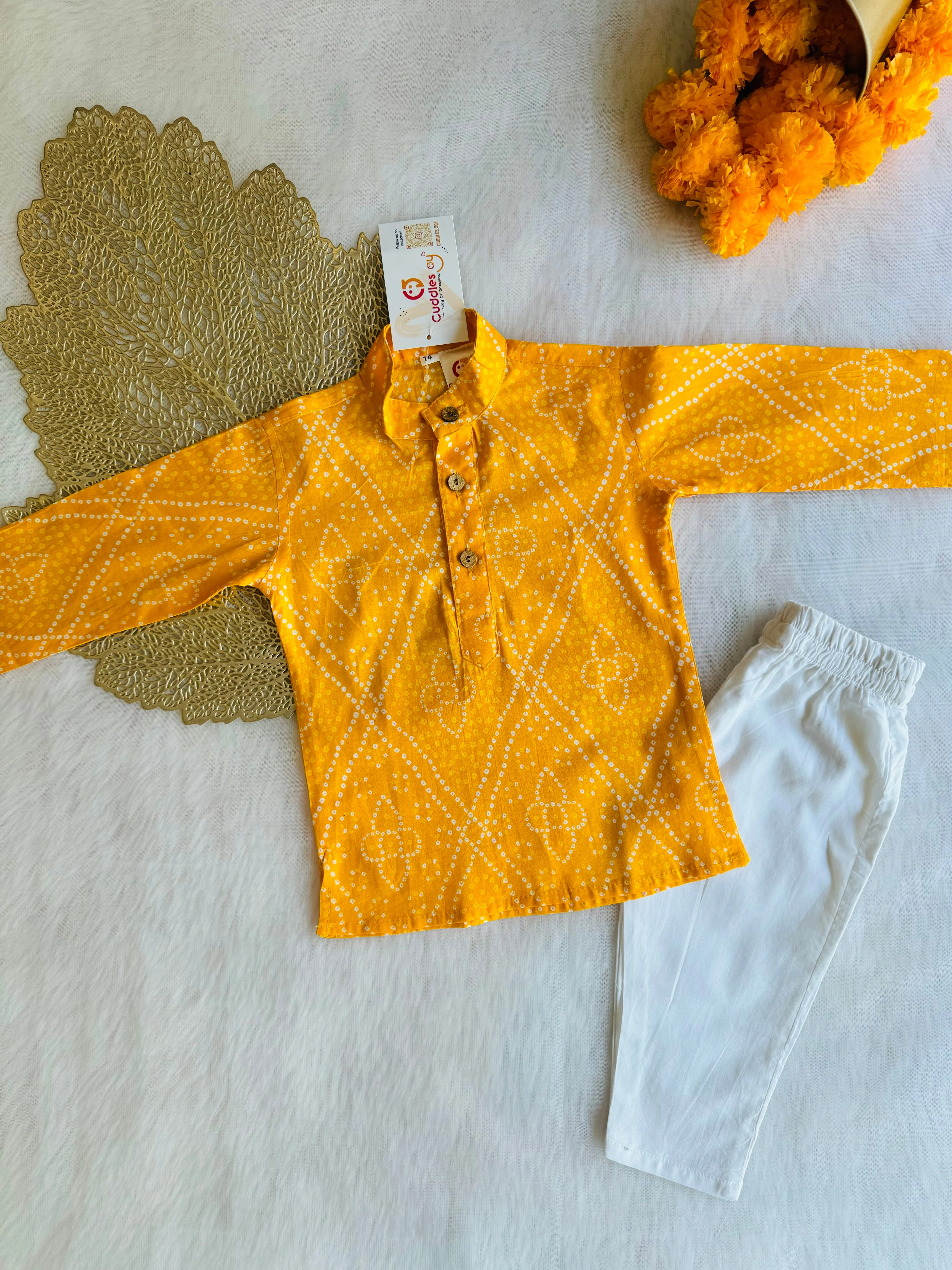 Ethno Bandhej Kurta Set