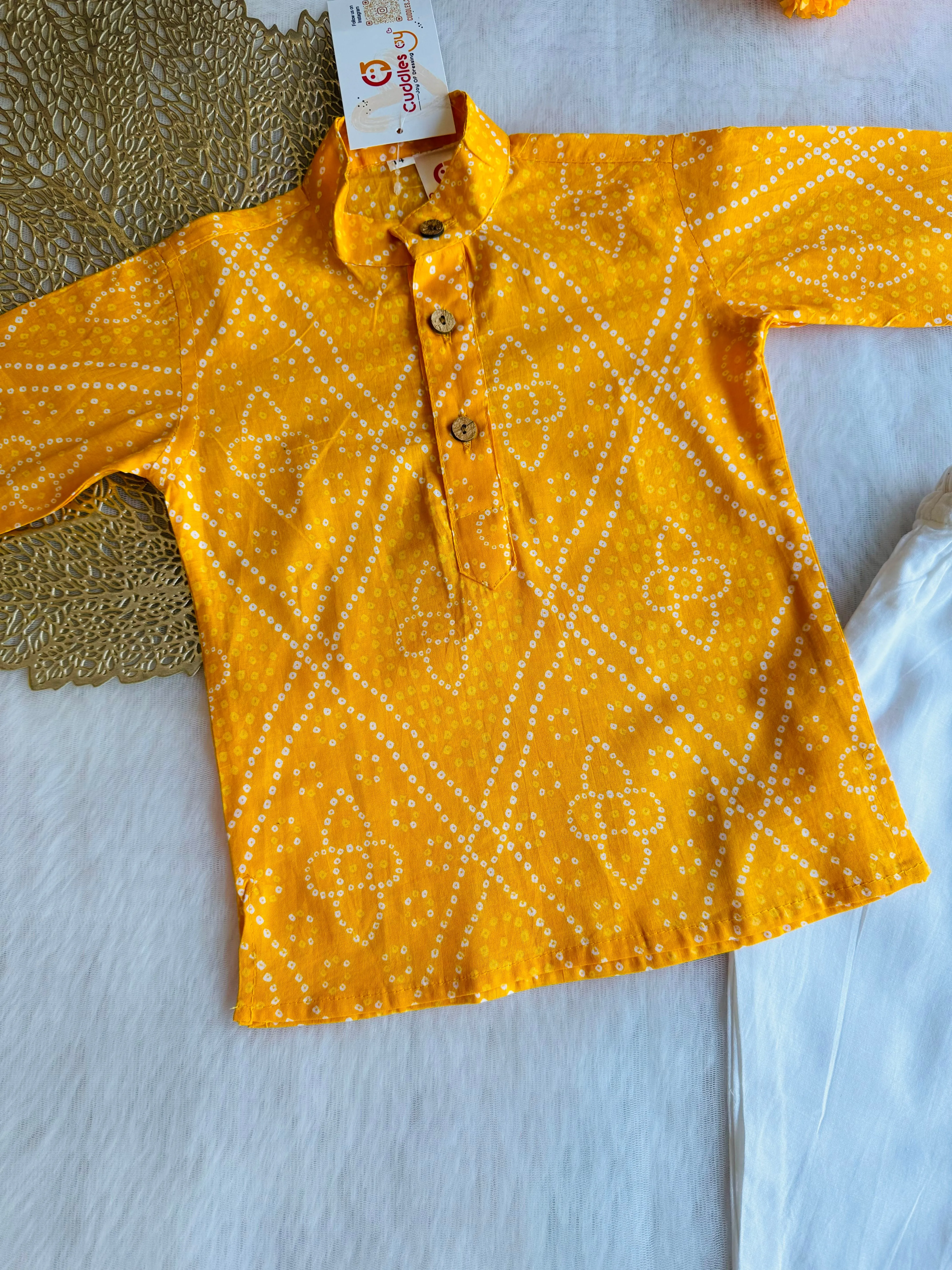 Ethno Bandhej Kurta Set