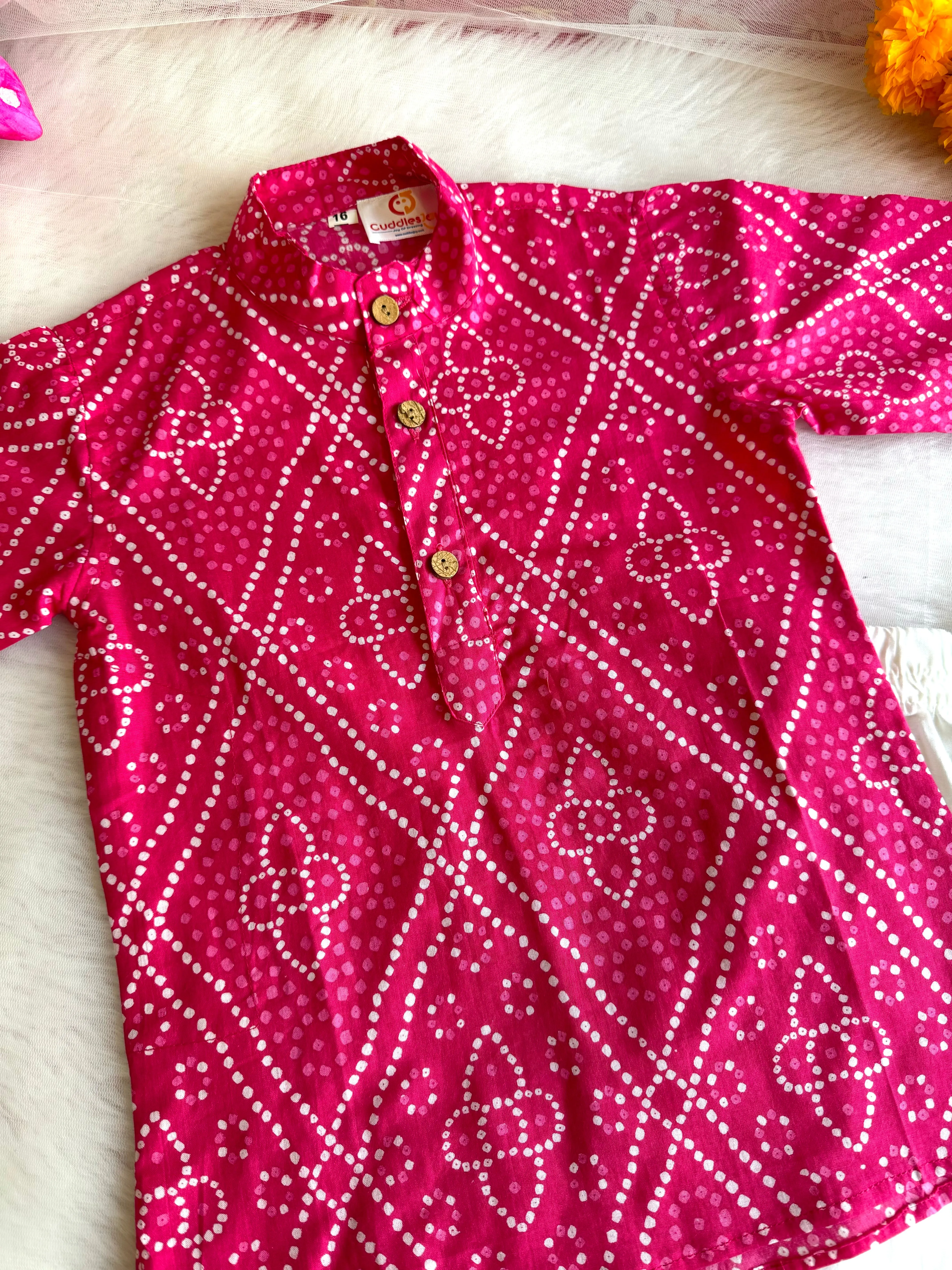 Ethno Bandhej Kurta Set