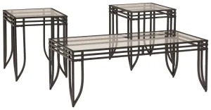Exeter T113-13 BlackBrown Occasional Table Set 3CN
