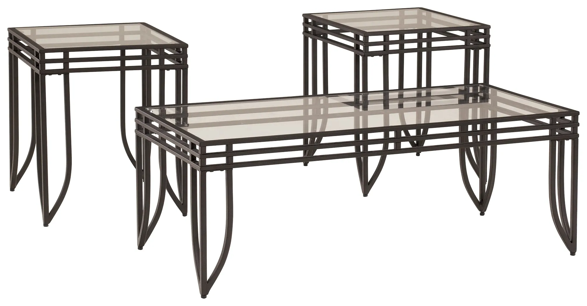 Exeter T113-13 BlackBrown Occasional Table Set 3CN