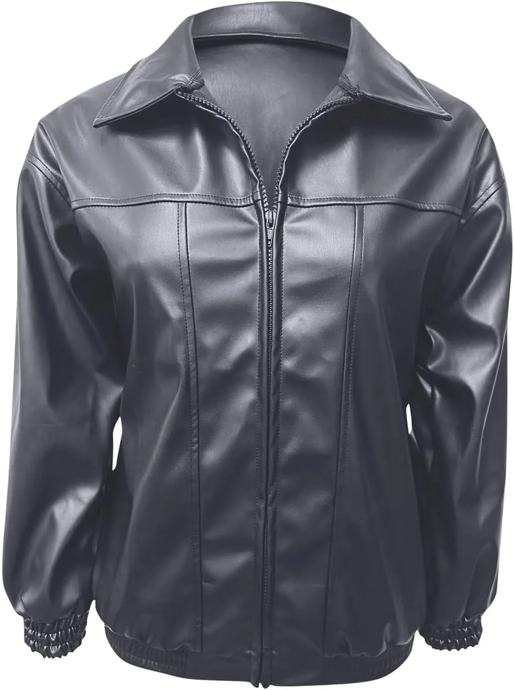 Faux Leather Jackets For Women Trendy Casual Long Sleeve Motorcycle Jackets Oversized Lapel Suede Bomber Jackets