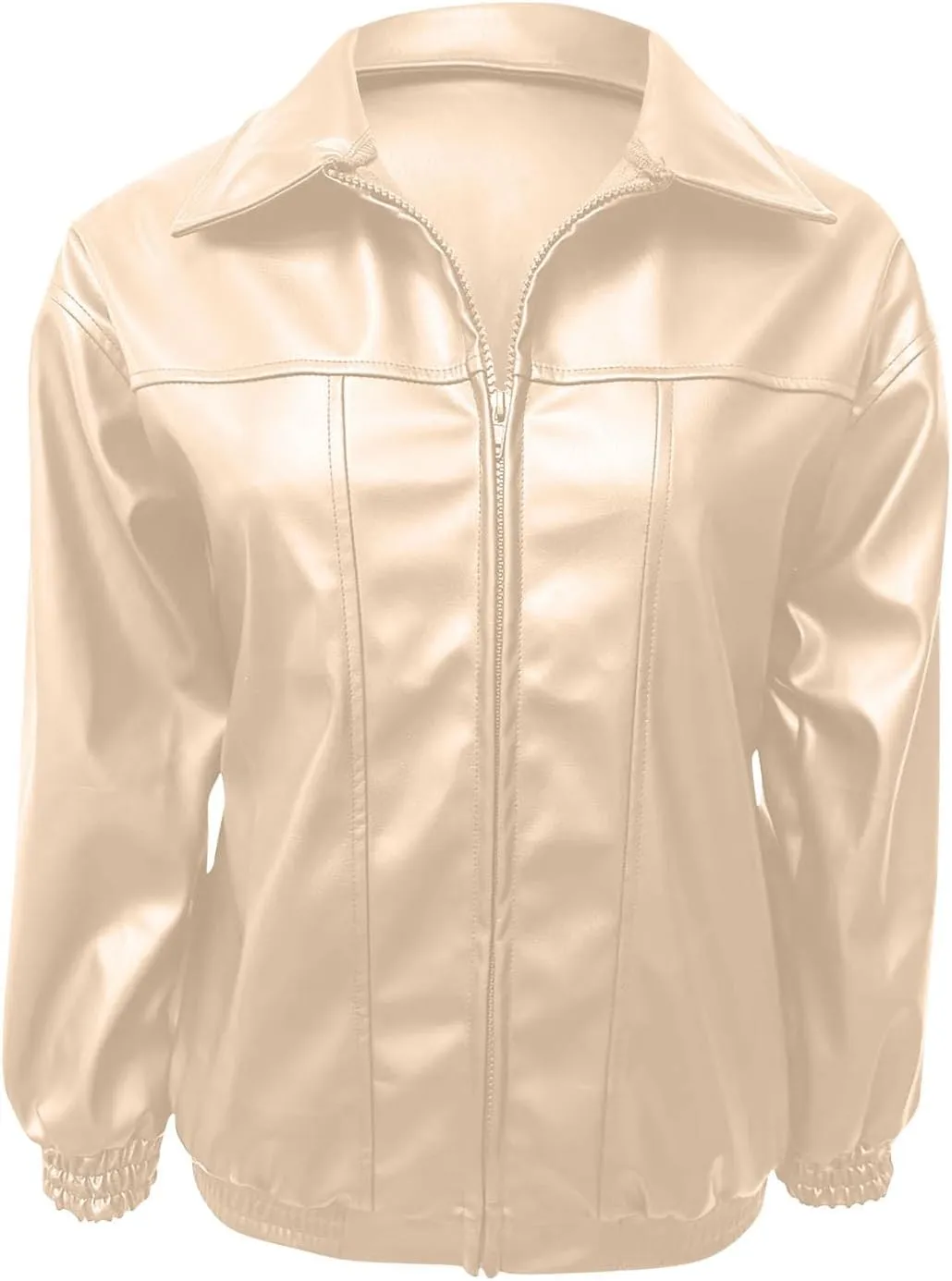 Faux Leather Jackets For Women Trendy Casual Long Sleeve Motorcycle Jackets Oversized Lapel Suede Bomber Jackets