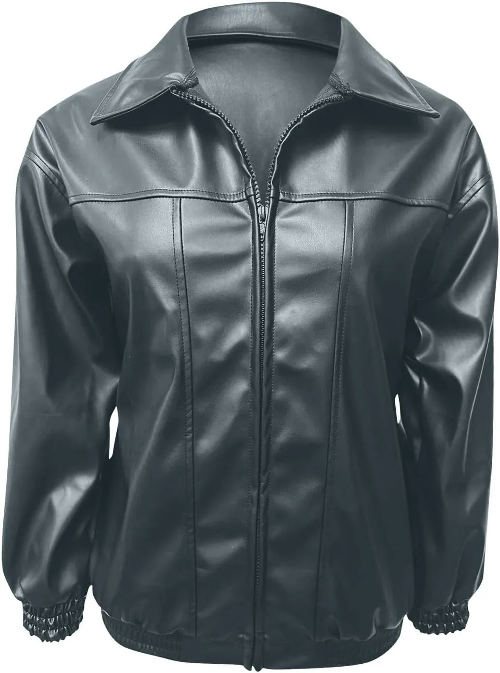 Faux Leather Jackets For Women Trendy Casual Long Sleeve Motorcycle Jackets Oversized Lapel Suede Bomber Jackets