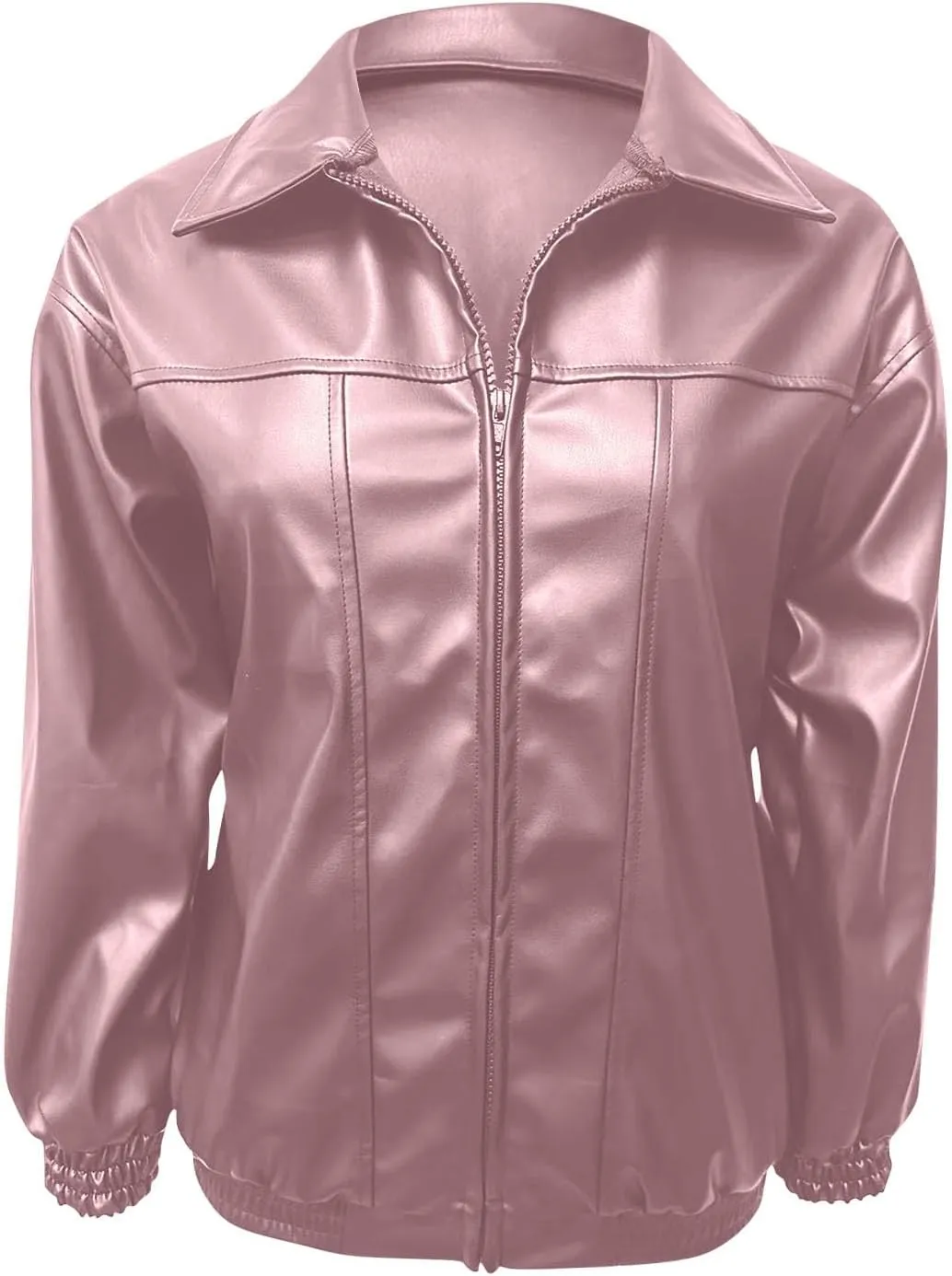 Faux Leather Jackets For Women Trendy Casual Long Sleeve Motorcycle Jackets Oversized Lapel Suede Bomber Jackets