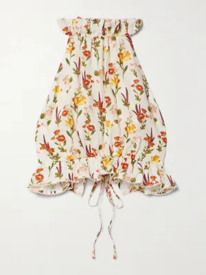 Floral print cropped halterneck top