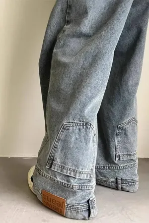 Flytonn-cute winter outfits casual winter outfits christmas outfit party look inspos High Waist Reversed Style Jeans Pants