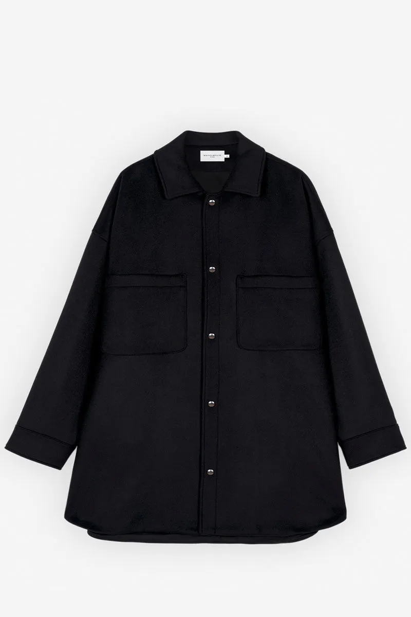 FULLY LINED TWO POCKETS OVERSHIRT BLACK