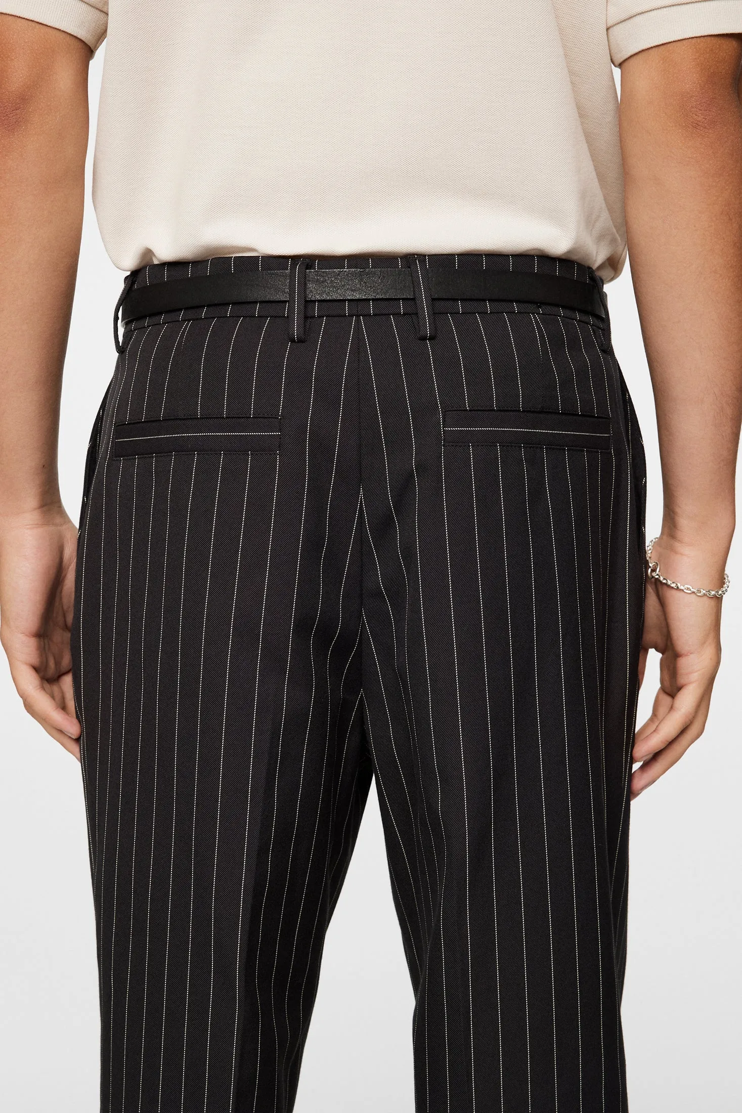 Haij Pin Stripe Pants / Black