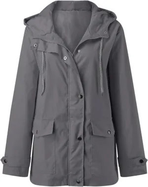 Hooded Trench Coats, Windbreaker Travel Jacket, Womens Jackets, Hiking Jackets for Women, Ladies Lightweight Jackets
