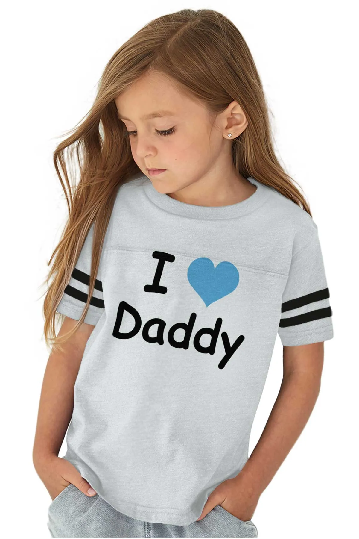 I Heart Daddy Toddler Football Jersey Tee