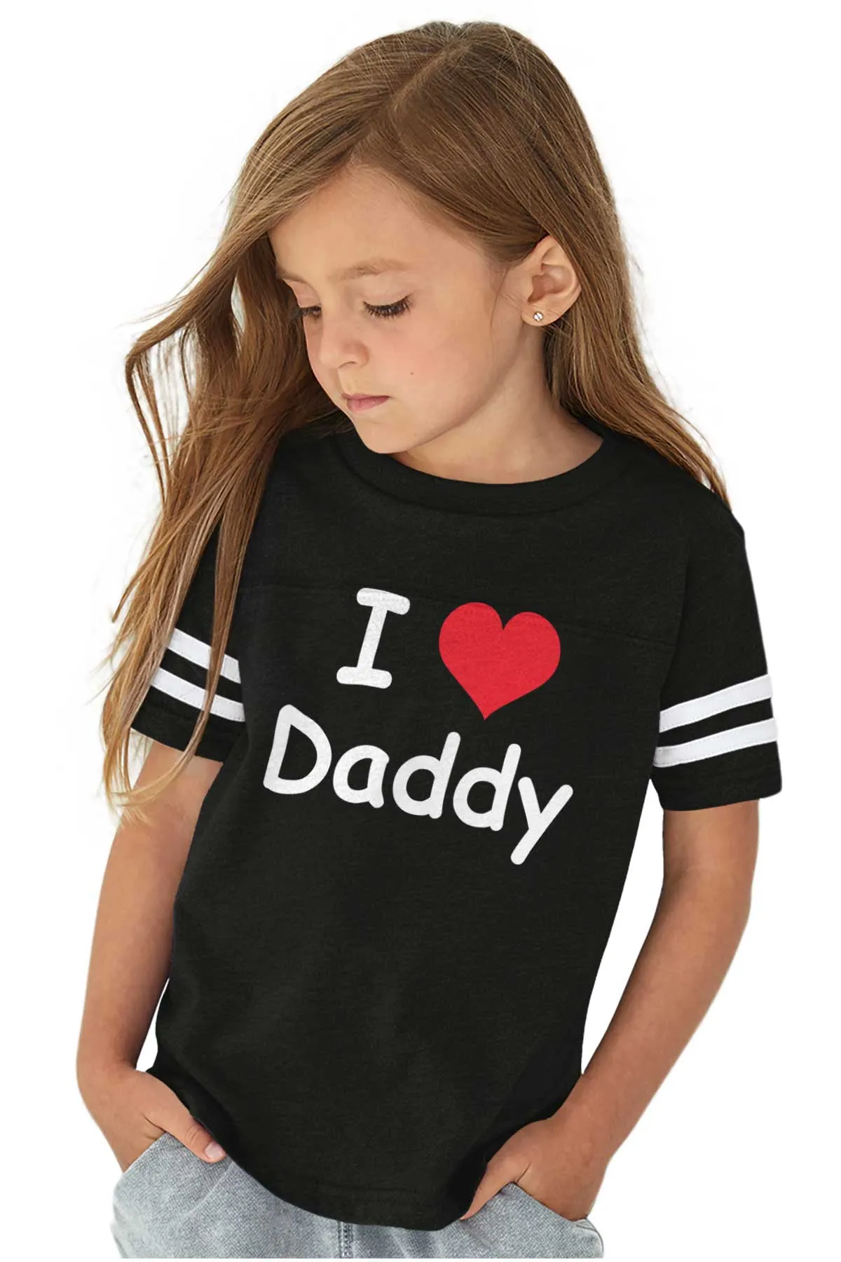 I Heart Daddy Toddler Football Jersey Tee