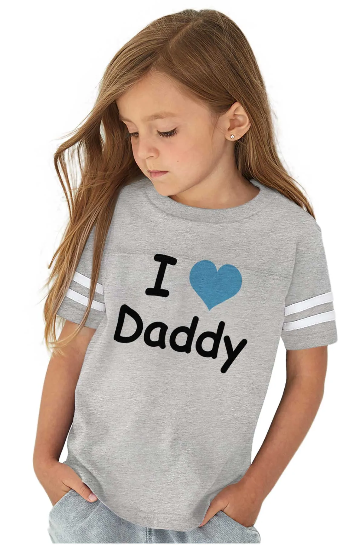 I Heart Daddy Toddler Football Jersey Tee