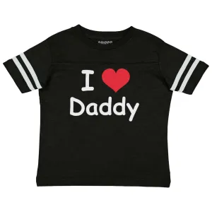 I Heart Daddy Toddler Football Jersey Tee