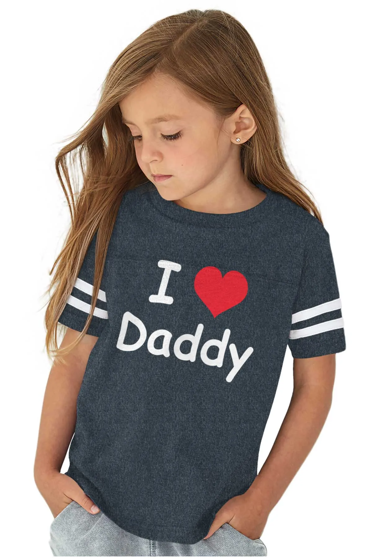I Heart Daddy Toddler Football Jersey Tee
