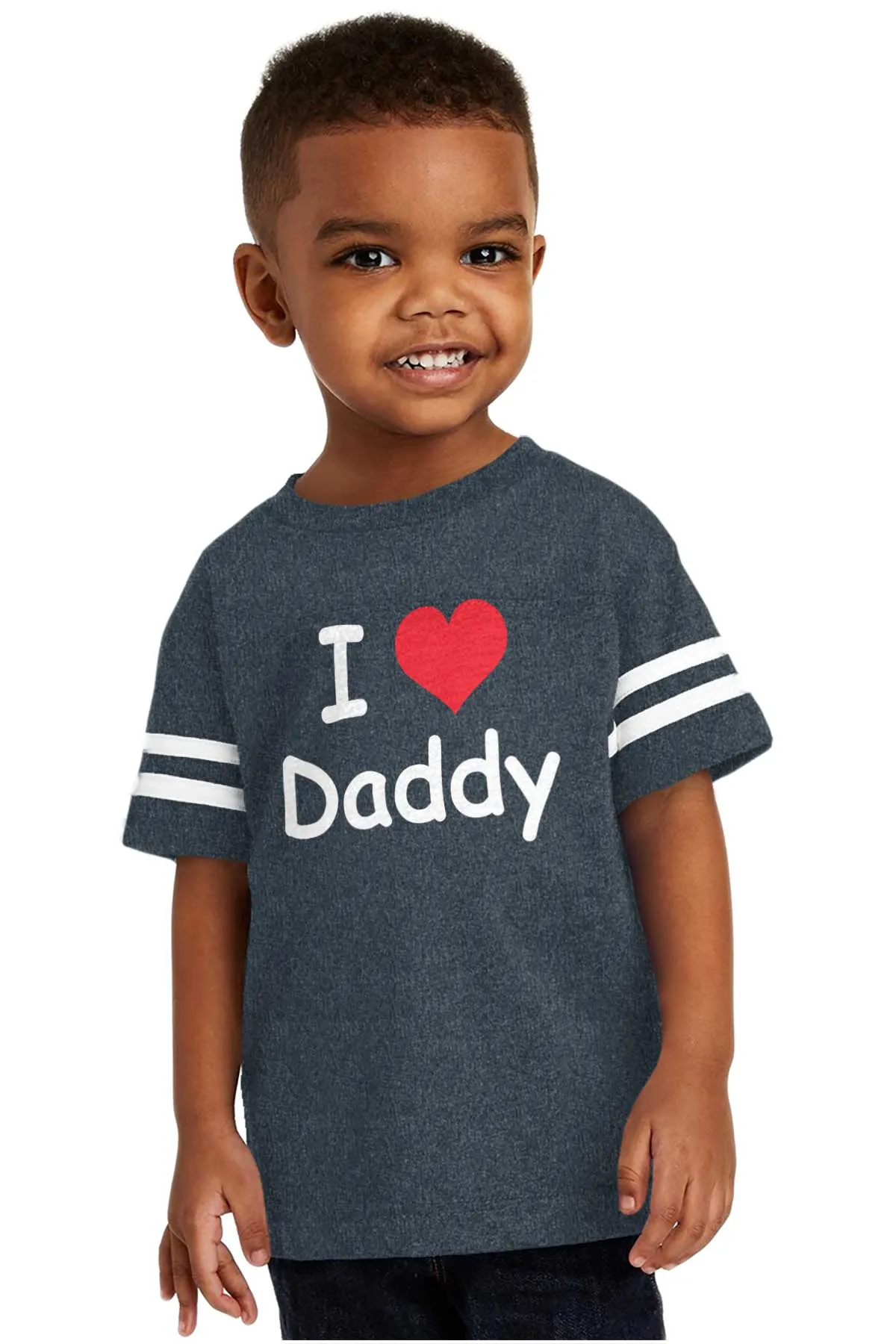 I Heart Daddy Toddler Football Jersey Tee