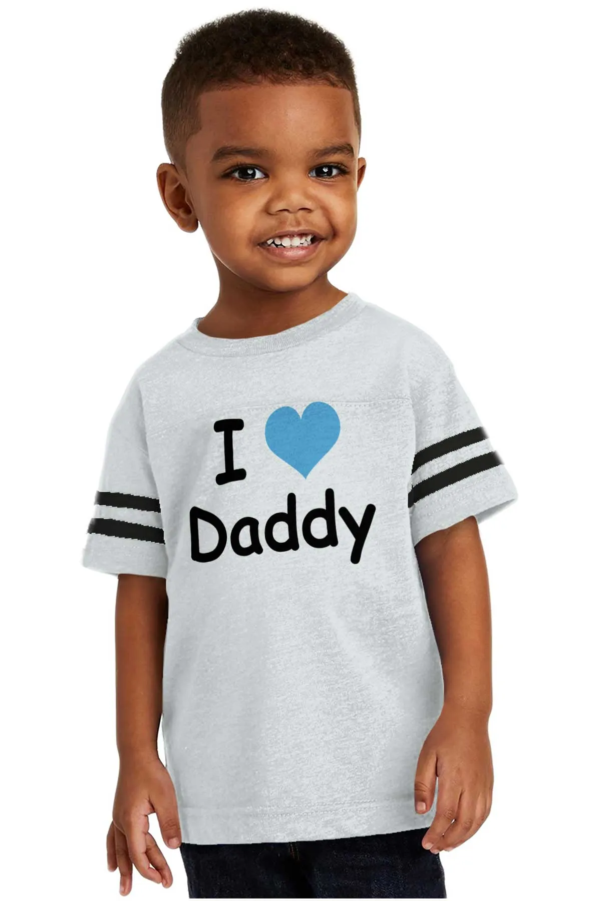 I Heart Daddy Toddler Football Jersey Tee