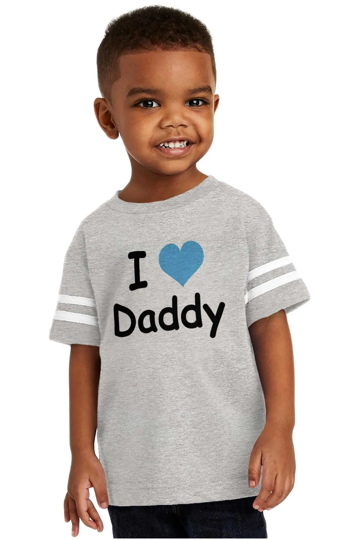 I Heart Daddy Toddler Football Jersey Tee