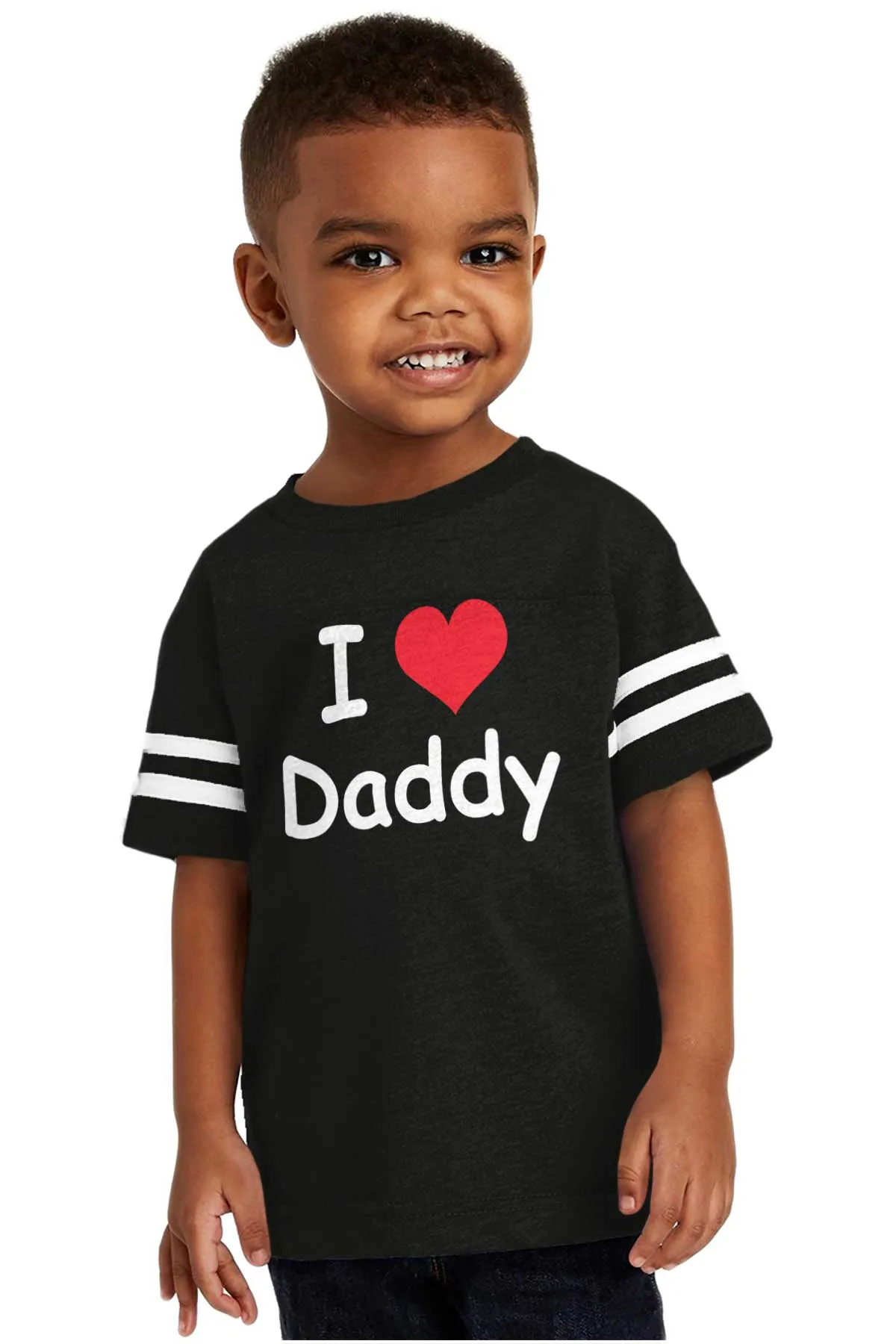 I Heart Daddy Toddler Football Jersey Tee