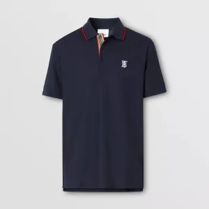 ICON STRIPE PLACKET COTTON PIQUÉ POLO SHIRT