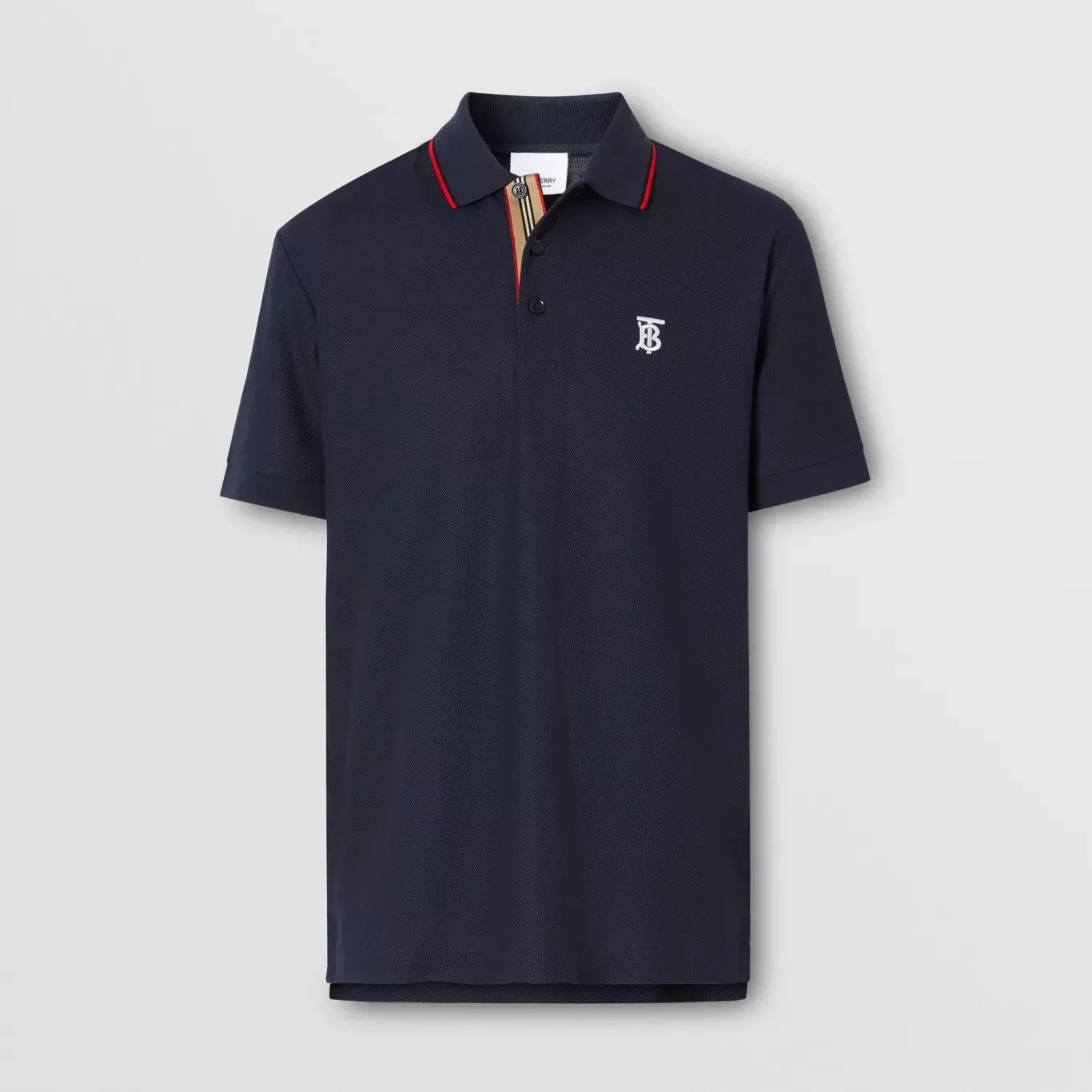 ICON STRIPE PLACKET COTTON PIQUÉ POLO SHIRT