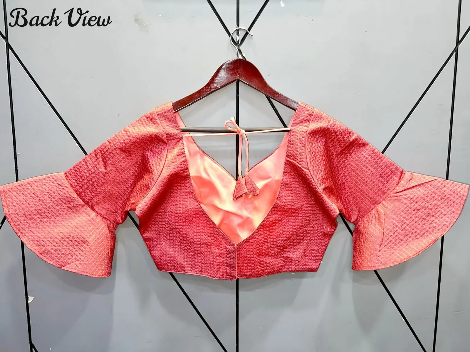 Jacquard Bell sleeves blouses