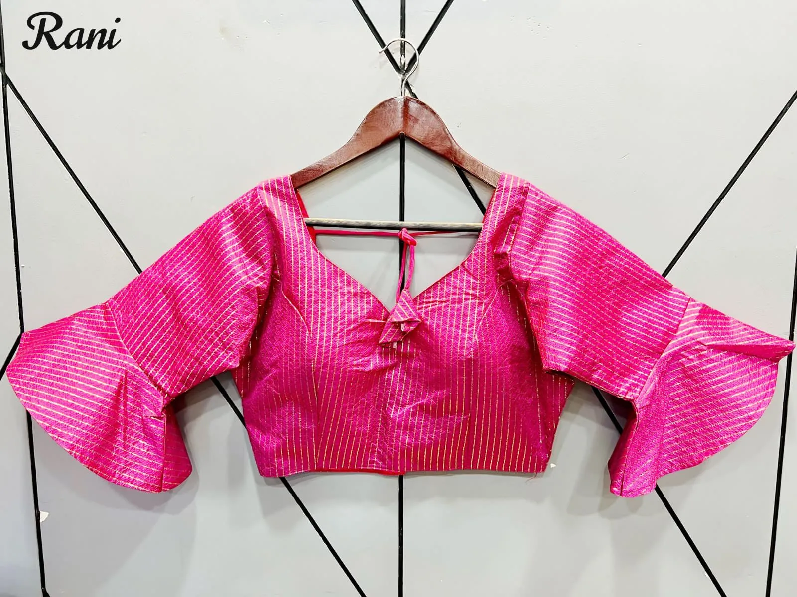 Jacquard Bell sleeves blouses