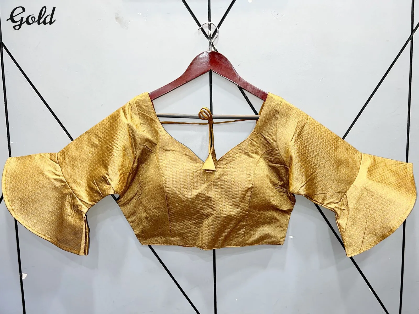Jacquard Bell sleeves blouses