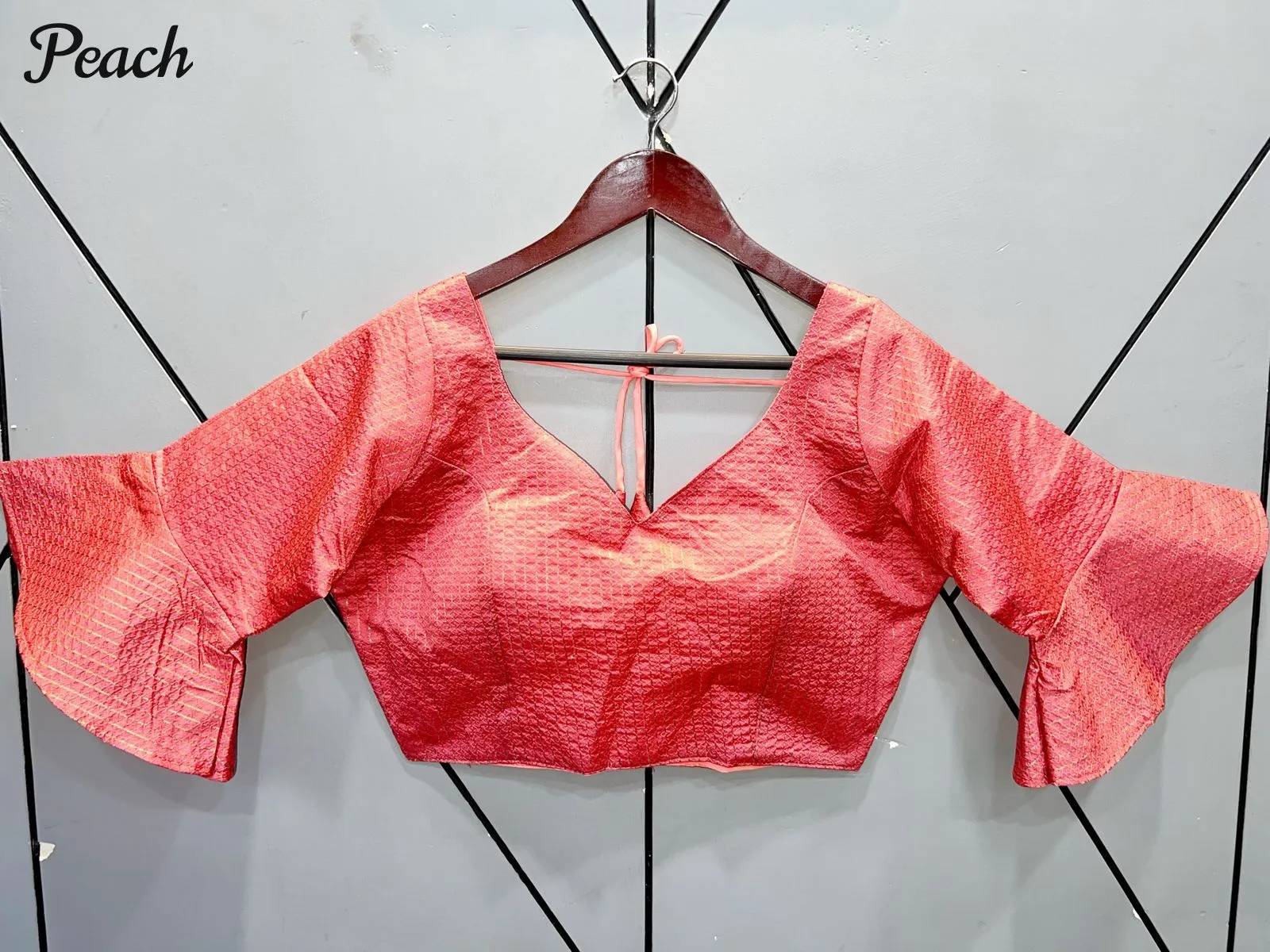 Jacquard Bell sleeves blouses