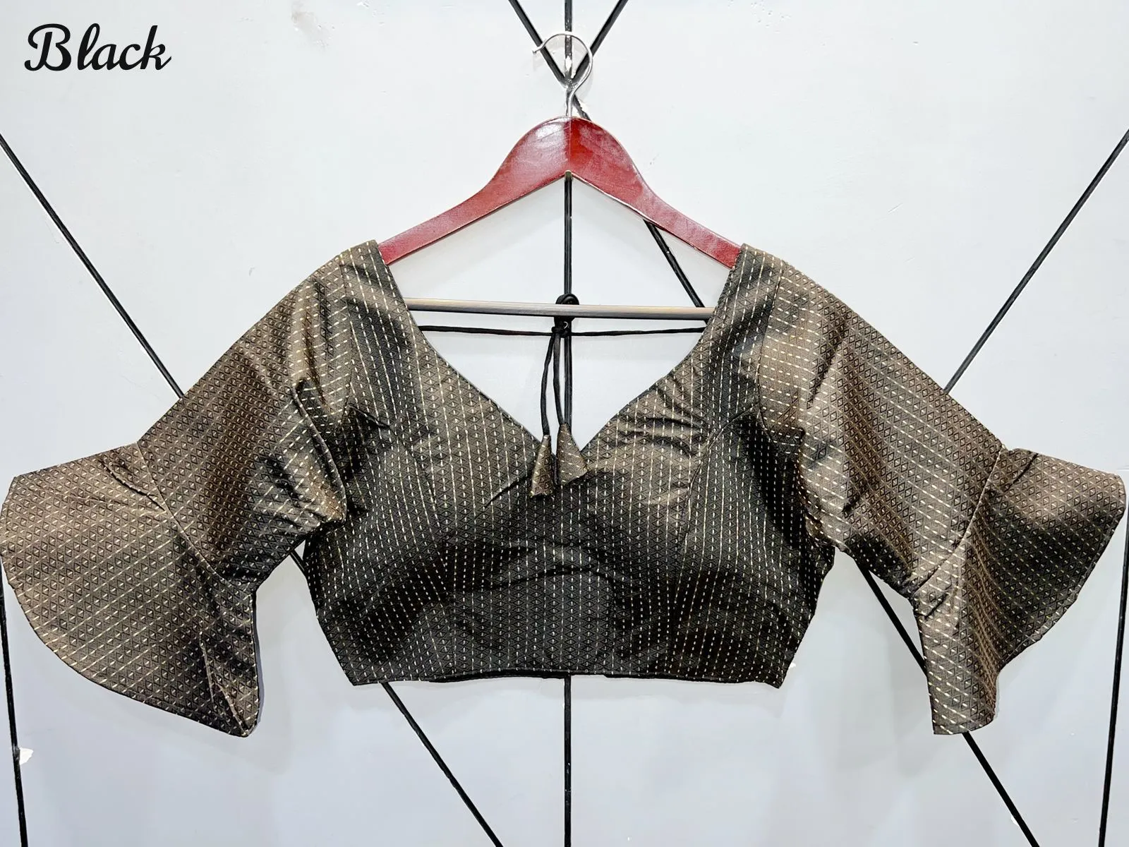 Jacquard Bell sleeves blouses