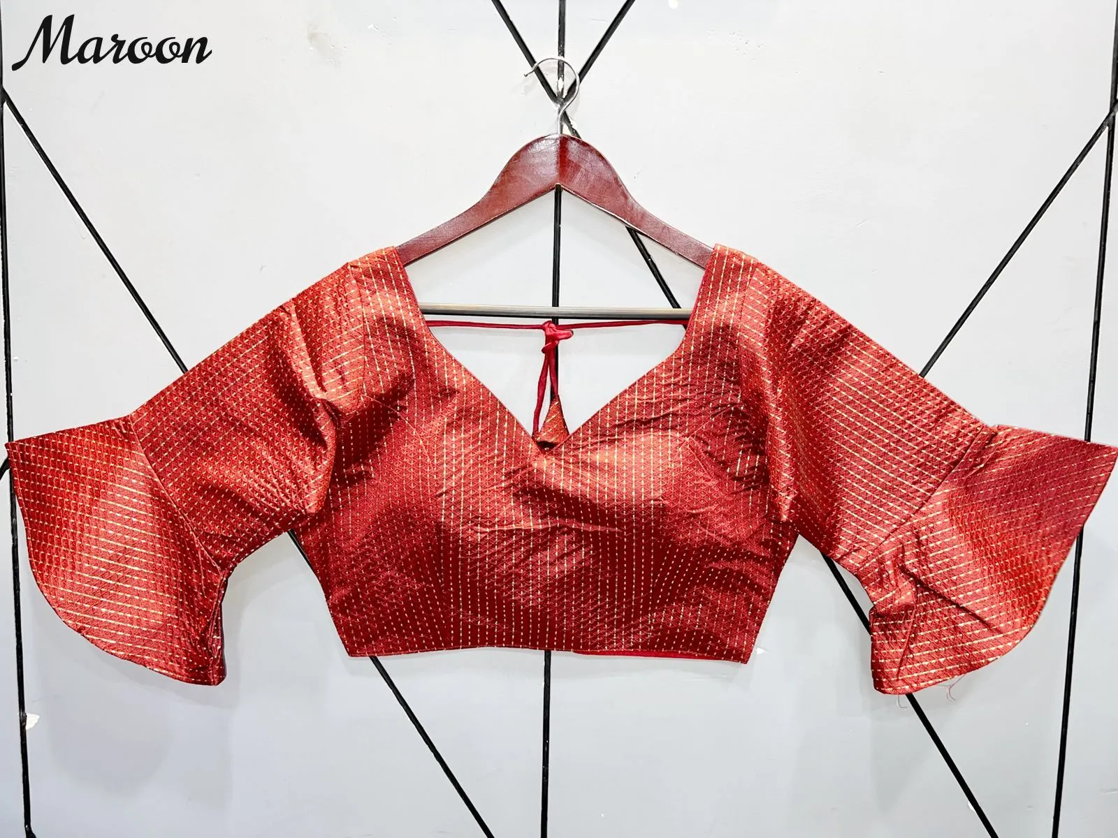 Jacquard Bell sleeves blouses