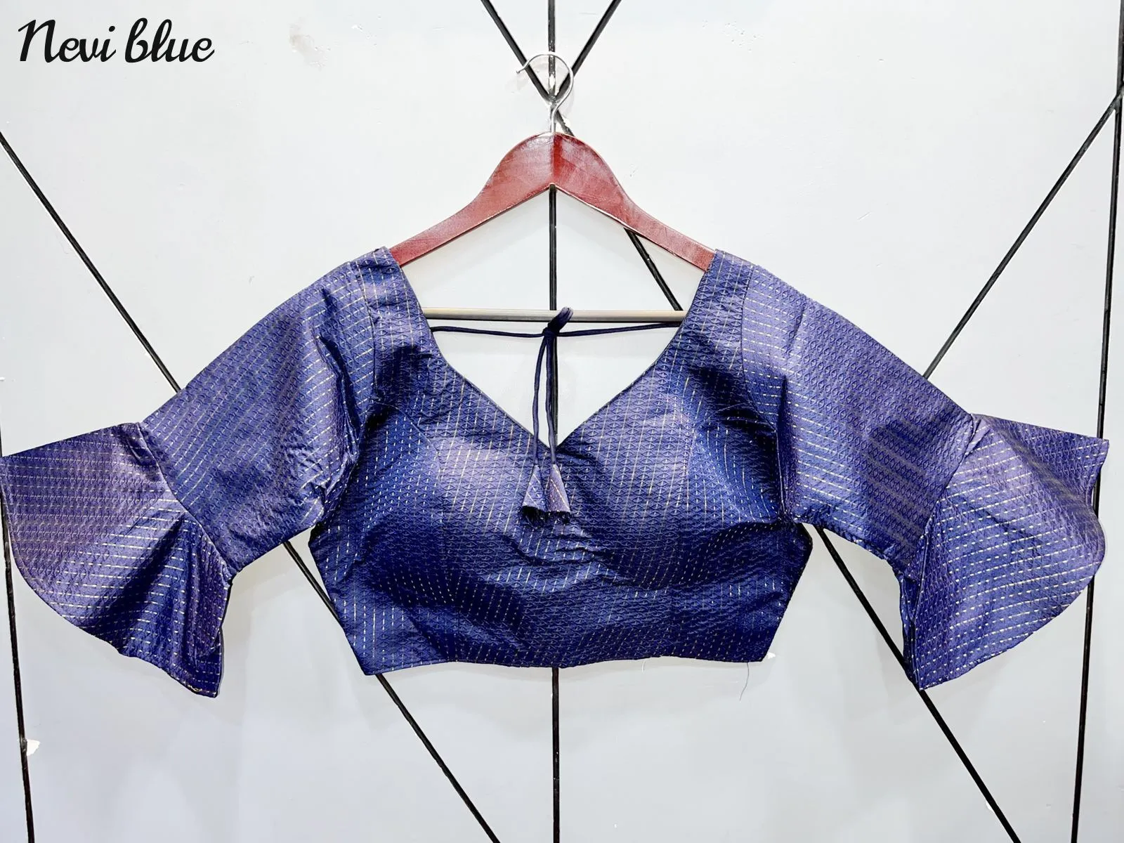 Jacquard Bell sleeves blouses