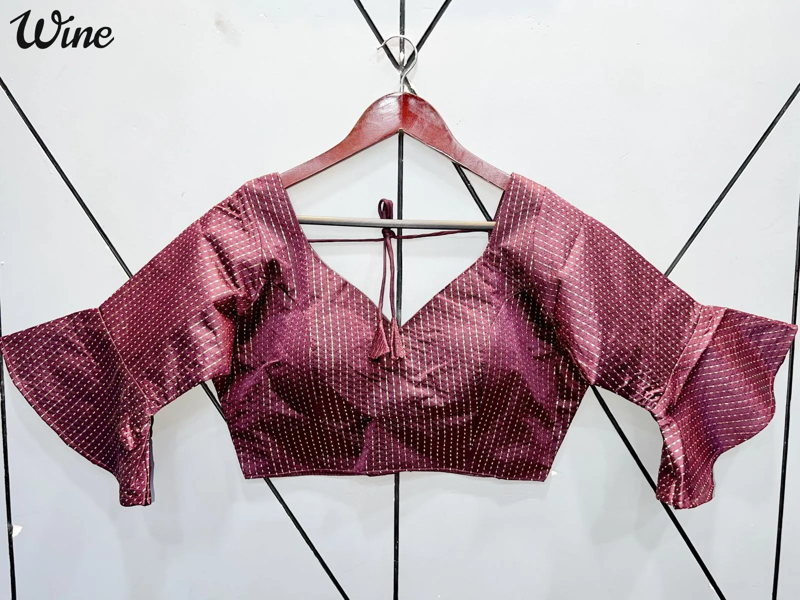 Jacquard Bell sleeves blouses