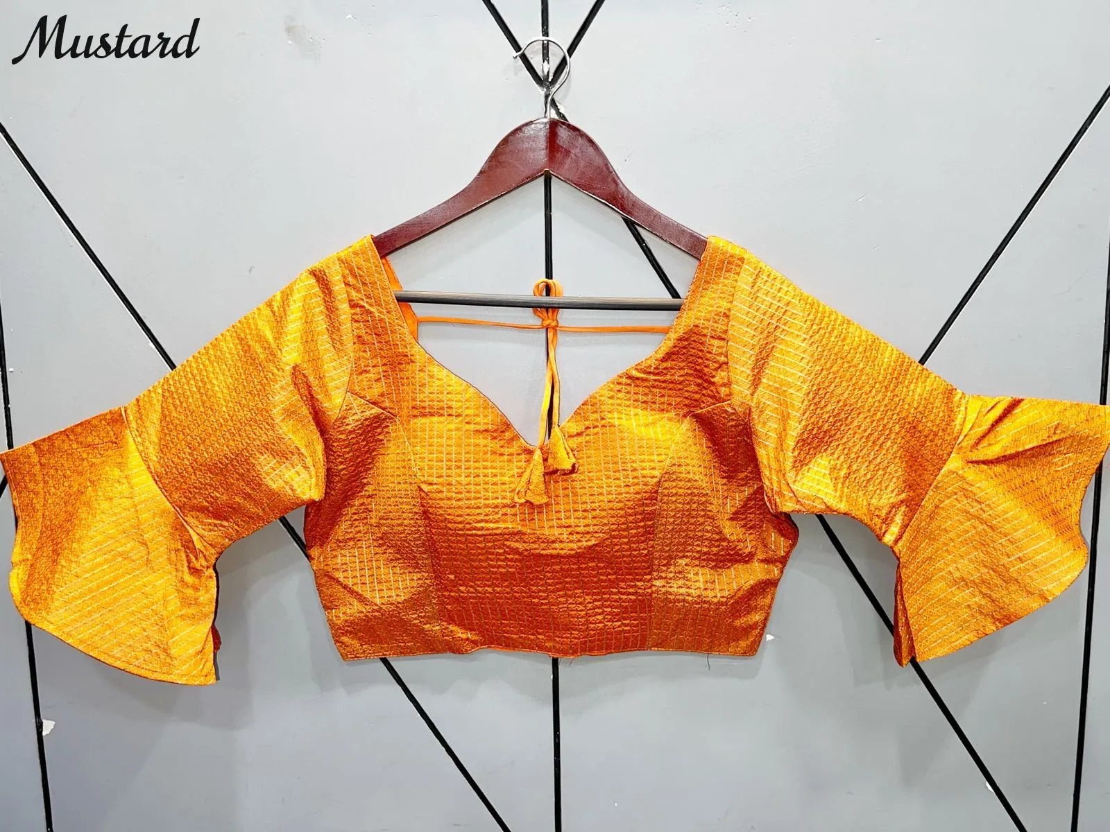 Jacquard Bell sleeves blouses