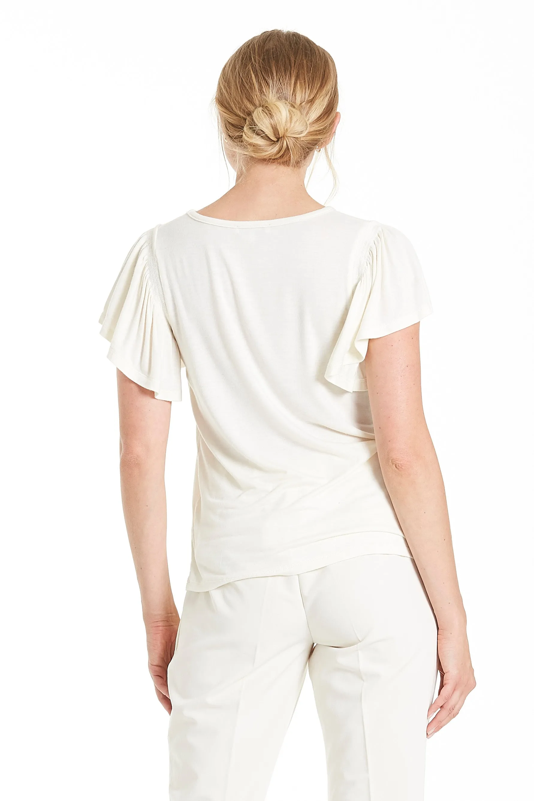 JOLENE PETAL SLEEVE BONE TOP